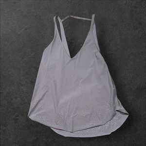 Lululemon Athleisure Perforated Tank Top‎ Women's Size 6 Lavender V Neck